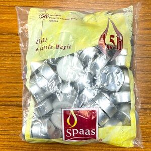 Tealights. Unopened bag of 50 tealights. 4,5 h.